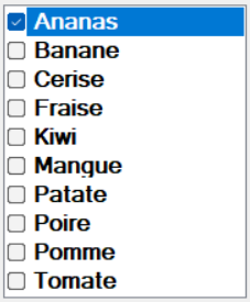 CheckListBox avec un élément coché