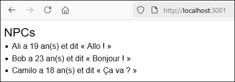 Affichage d'une liste sophistiqué