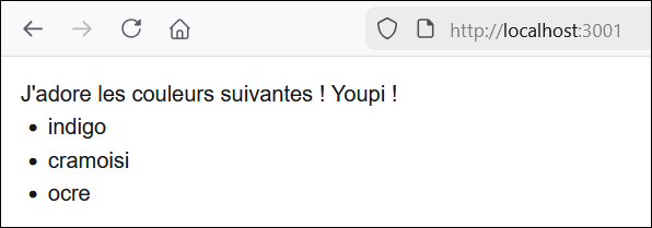 Affichage des éléments d'un tableau
