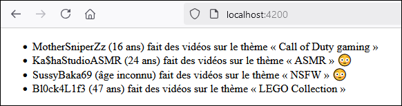 Affichage avec *ngIf