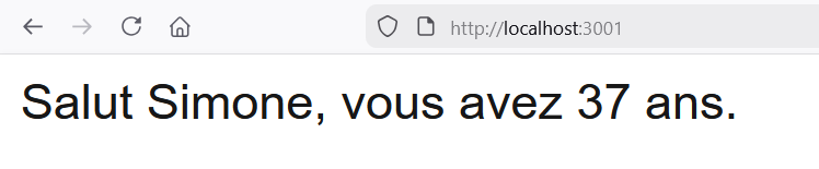 Affichage de variables