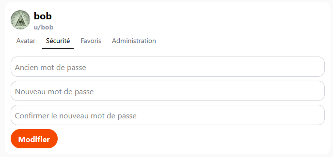 Changer le mot de passe