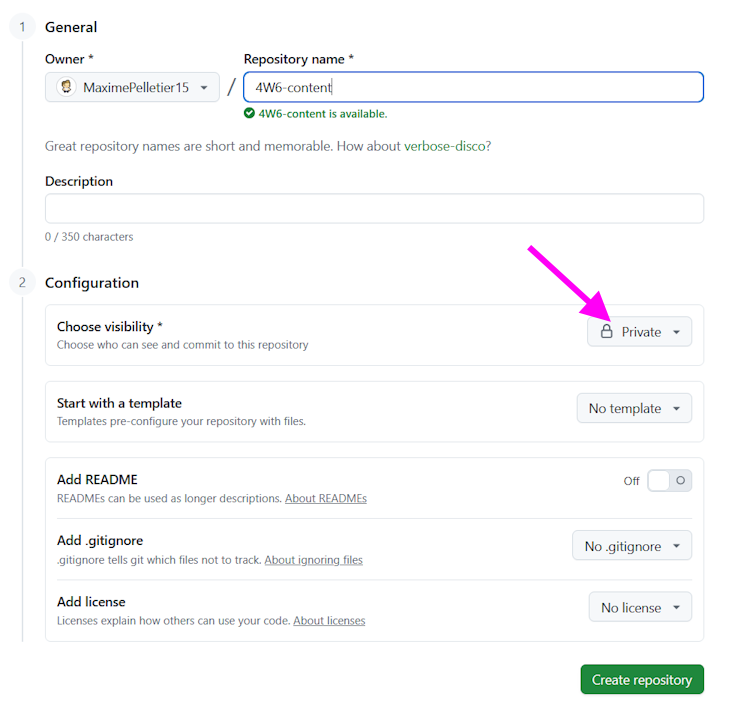 Initialiser le repository