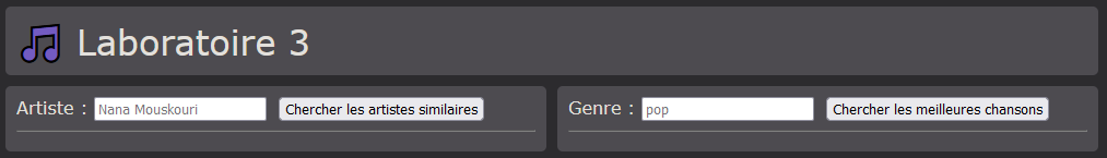 État initial de la page Web