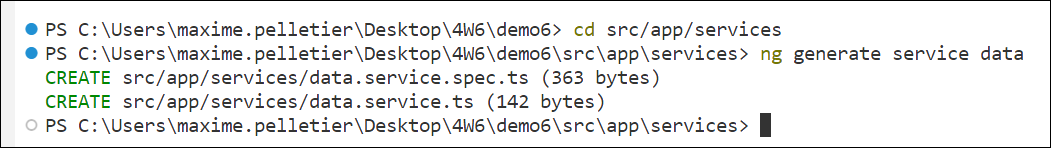 Commande ng generate service