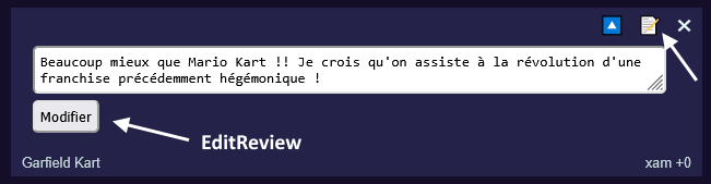 Modifier une critique