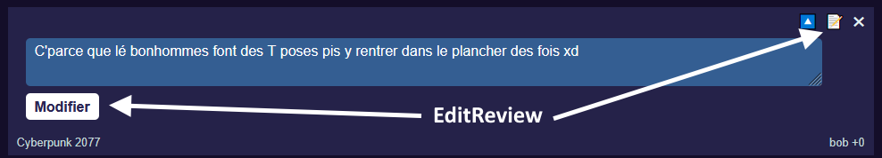 Modifier une critique