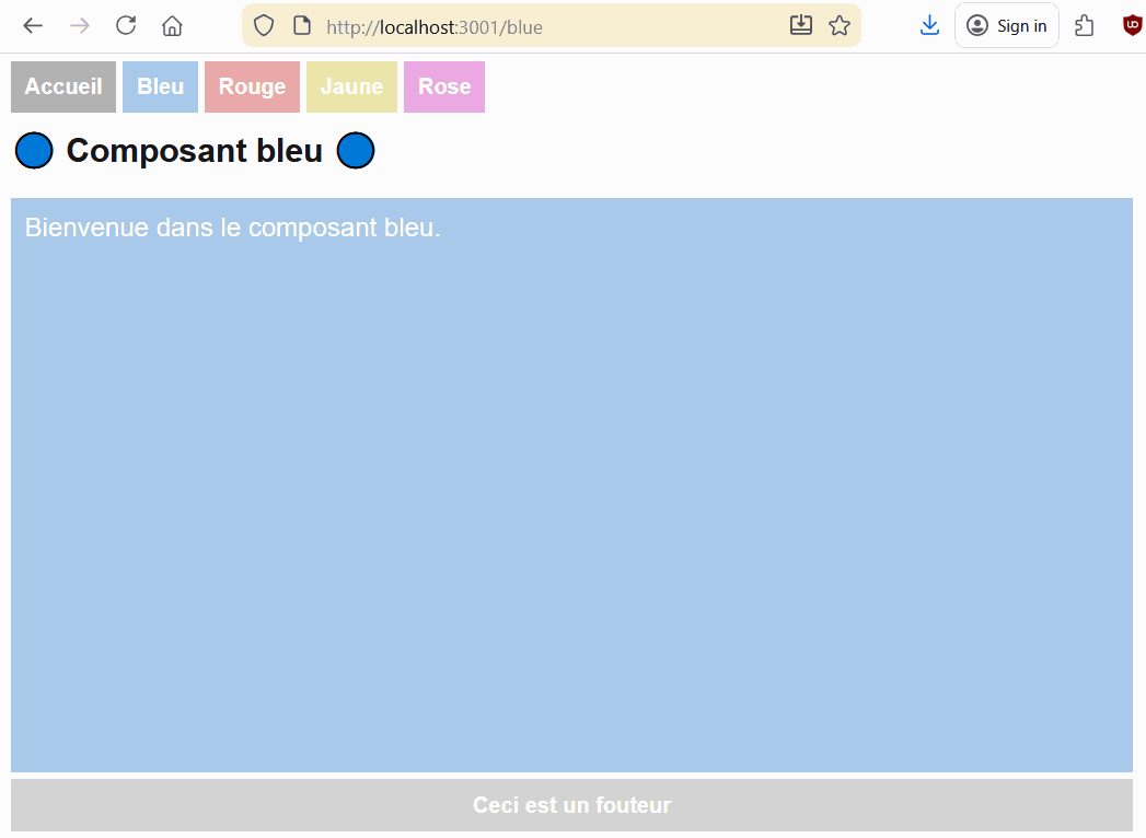 Navigation entre plusieurs composants