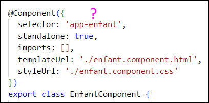 Sélecteur du composant