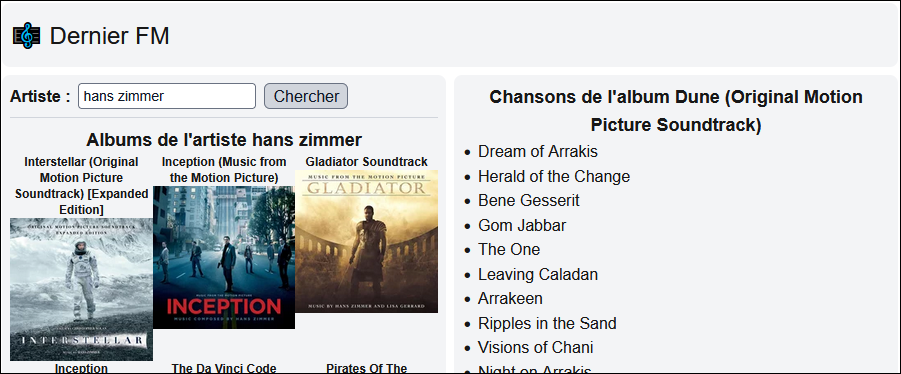 Recherche de chansons