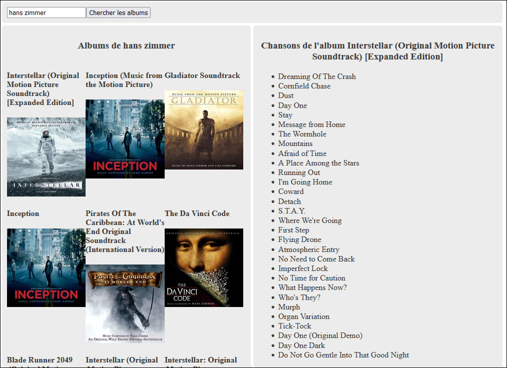 Recherche de chansons