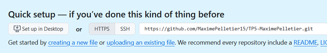 URL pour cloner