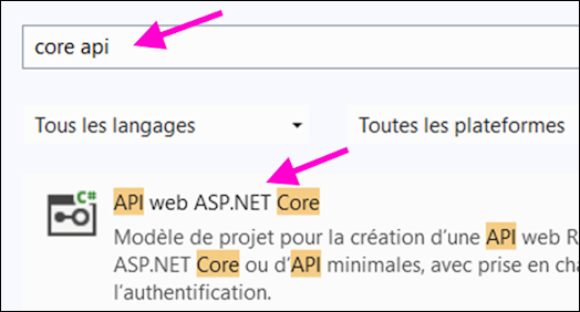 Gabarit ASP.NET Core Web API
