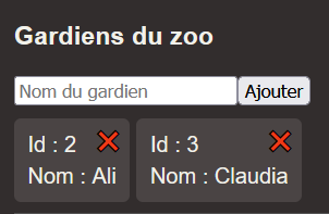 Liste de gardiens
