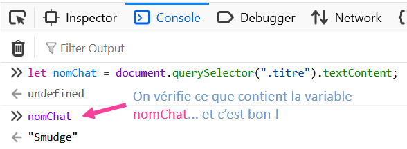Récupérer du contenu textuel et le ranger dans une variable