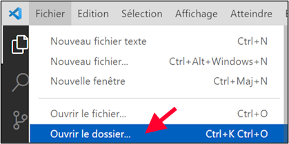 Ouvrir un projet dans VS Code