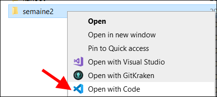 Ouvrir un projet dans VS Code