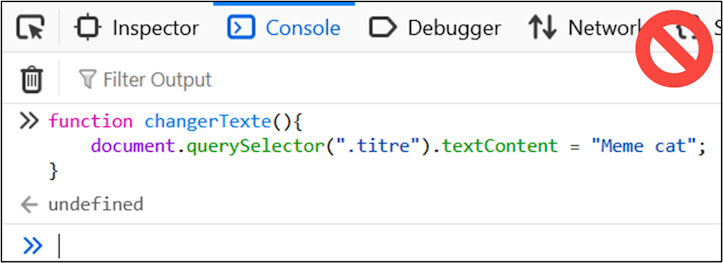 Déclaration de fonction dans la console