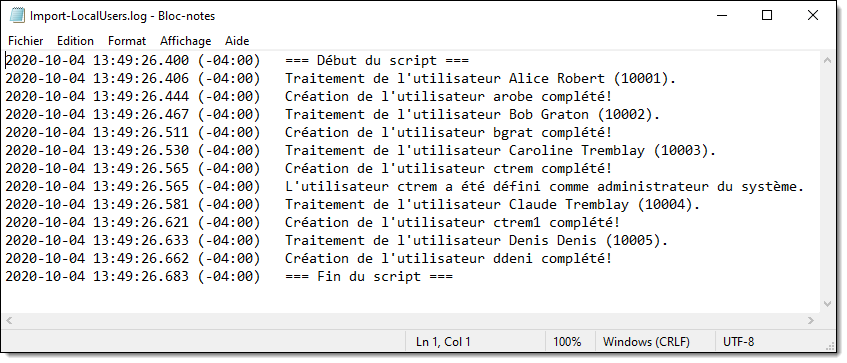 Exemple de fichier log