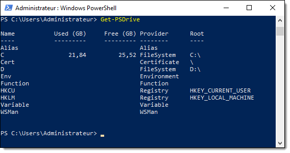 Get-PSDrive