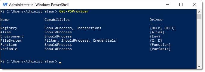 Get-PSProvider