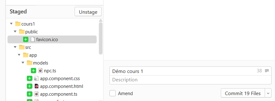 Commit dans le repository